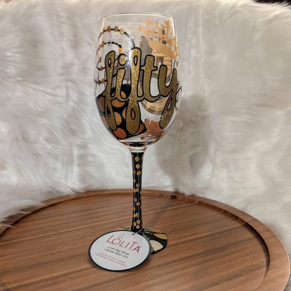 ☘️ 3/$33 Lolita "Cheers to 50 Years" Birthday Wine Glass☘️ 3 for $33 ☘️ - Picture 5 of 11